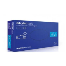 NITRYLEX® BASIC рукавички нітрилові оглядові нестерильні неприпудрені, M blue (50 пар\/пач)