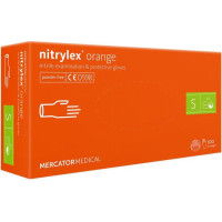 Перчатки NITRYLEX® ORANGE нитриловые смотровые неприпудренные размер S 50 пар/пач