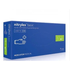 Перчатки нитриловые NITRYLEX® BASIC смотровые нестерильные неприпудренные размер S 50 пар/уп blue RD30176002