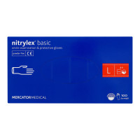 NITRYLEX® BASIC рукавички нітрилові оглядові нестерильні неприпудрені, L blue (50 пар\/пач)
