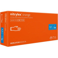 Рукавички NITRYLEX® ORANGE нітрилові оглядові нестерильні неприпудрені розмір M 50 пар/пач