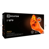 MERCATOR gogrip® рукавички нітрилові оглядові нестерильні неприпудрені, (orange) р. L (25 пар\/пач)