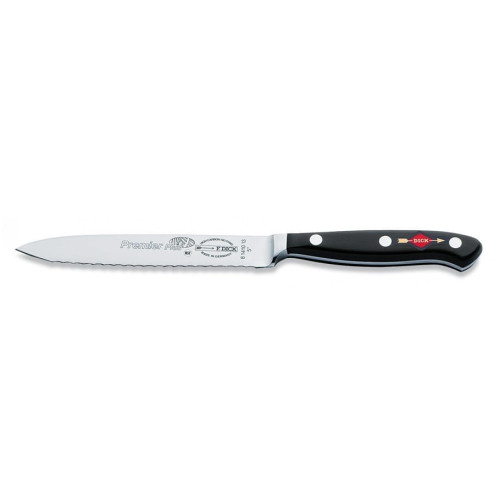 Нож универсальный DICK Premier Plus 130 мм зубчатый черный 8141013