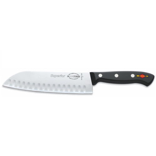 Ніж Сантоку DICK Superior Santoku Kullenschliff 180 мм з насічками чорний 8444218K
