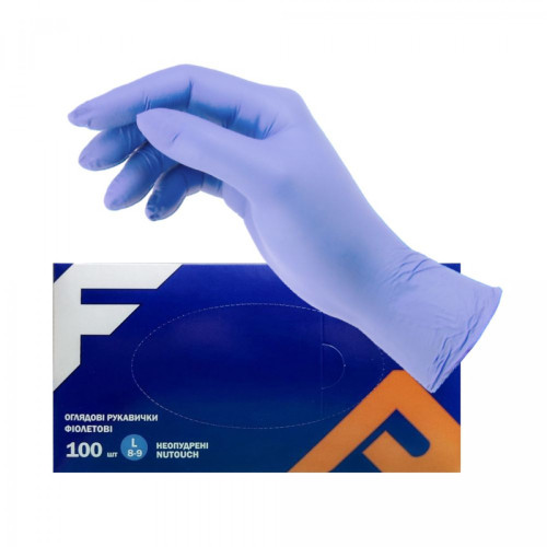 Рукавички оглядові Nutouch Fortius Pro™ L (100 шт/пач) Колір: фіолетовий