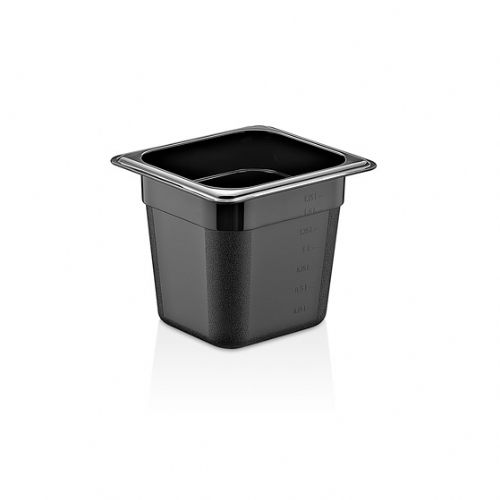 Гастроемкость из поликарбоната черная GN 1/6 GastroPlast GNP--0016150BL - 176х162х150 мм