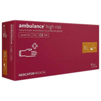 Перчатки латексные смотровые AMBULANCE® High Risk неприпудренные размер XL 25 пар/уп RD10011005