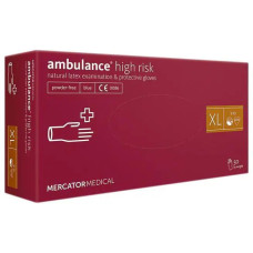 Рукавички латексні оглядові AMBULANCE® High Risk нестерильні неприпудрені розмір XL 25 пар/пач RD10011005