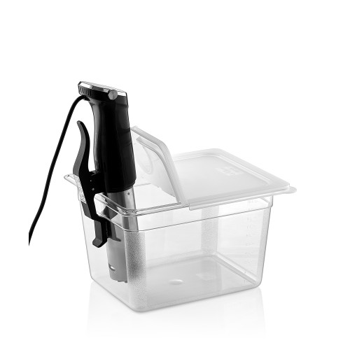Крышка для гастроемкости откидная GN 1/2 GastroPlast поликарбонат с вырезом для sous vide GNPPLM--0012