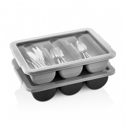 Крышка для контейнера для столовых приборов GastroPlast GK-03Gr 3 отделение прозрачная GKL--0003