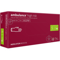 Перчатки латексные смотровые AMBULANCE® High Risk неприпудренные размер S 25 пар/уп RD10011002